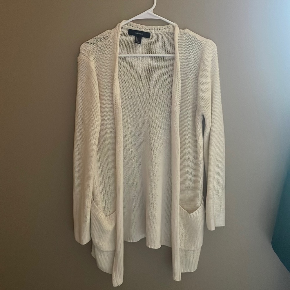 Medium Forever 21 Cream Cardigan